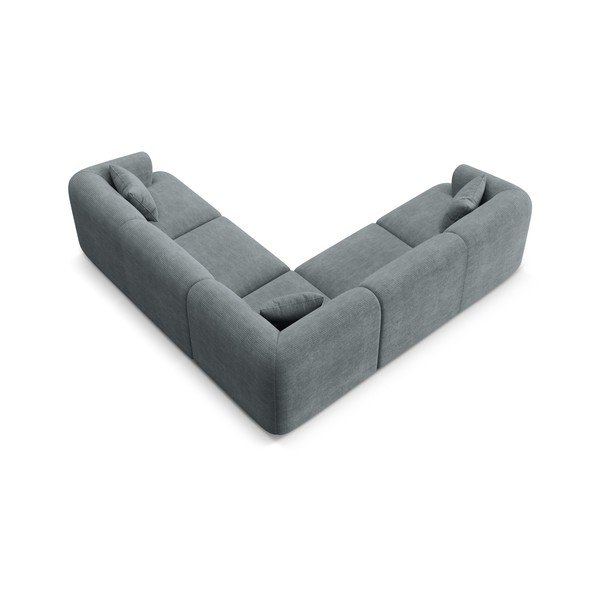 Tamsiai pilkos spalvos kampinė sofa iš kordinio velveto Campi – Cosmopolitan Design-image-3
