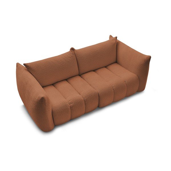 Oranžinės spalvos sofa iš boucle 234 cm Azra – Bobochic Paris-image-3