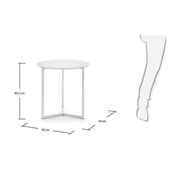 Baltas kavos staliukas Kave Home Marae, ⌀ 50 cm-image-3