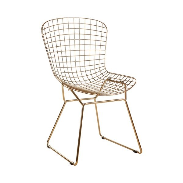 Auksinės spalvos iš metalo valgomojo kėdė District – Premier Housewares