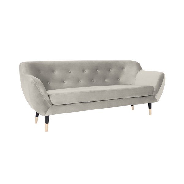 Kreminės spalvos sofa su juodomis kojomis Mazzini Sofas Amelie, 188 cm-image-2