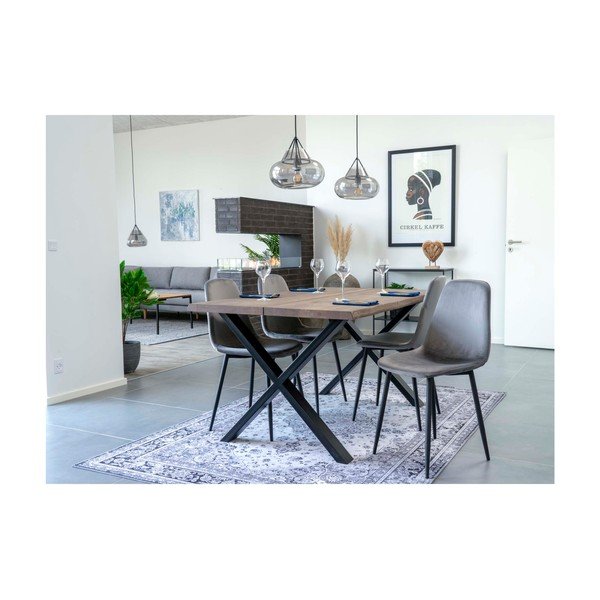 Valgomojo stalas su ąžuolo masyvo stalviršiu House Nordic Toulon Smoked, 140 x 95 cm-image-4