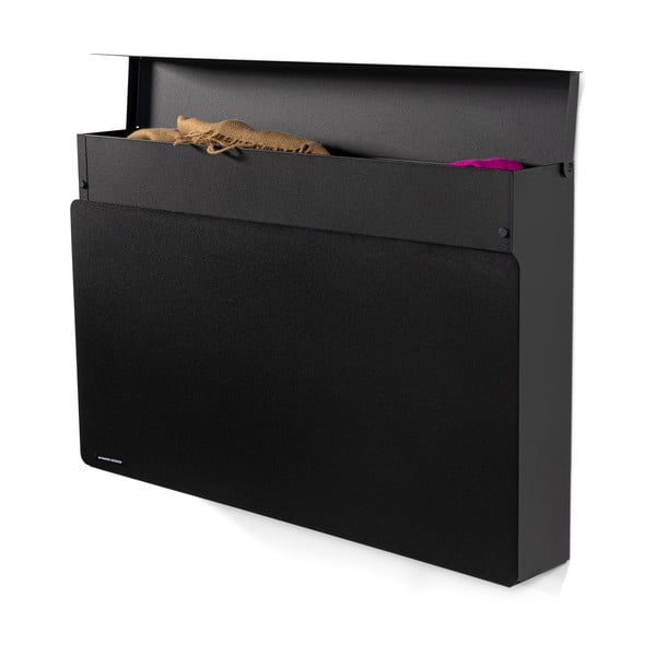 Juodos spalvos iš metalo atlenkiama/pakabinama spintelė batams 78x48x13 cm Luigi – Spinder Design-image-2