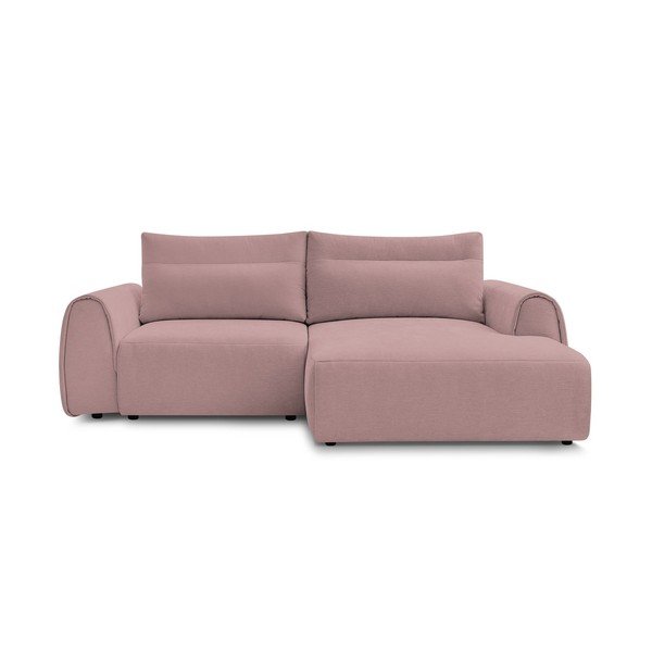 Kampinė sofa šviesiai rožinės spalvos Aden – Bobochic Paris
