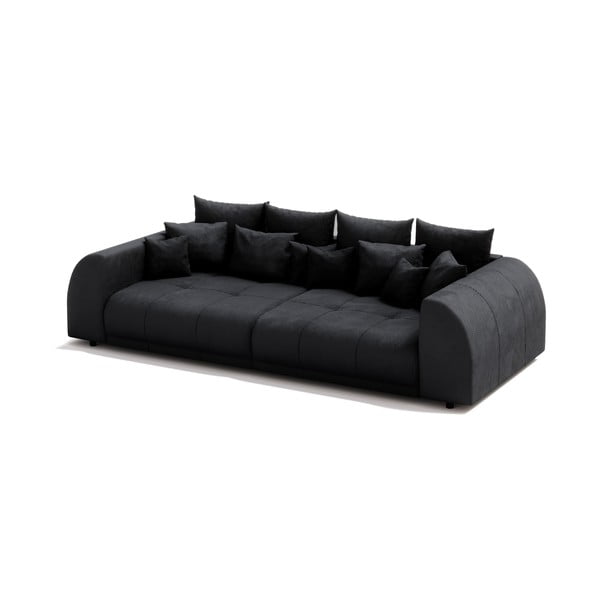 Juodos spalvos iš kordinio velveto sofa 310 cm Vanessa – Ropez