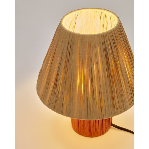 Natūralios spalvos/terakotos spalvos stalinis šviestuvas (aukštis 25 cm) Pulmi – Kave Home-image-3