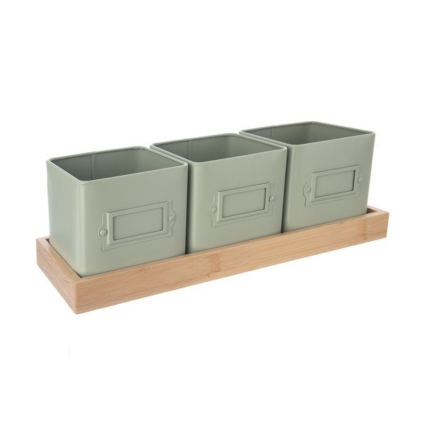 Iš metalo vazonai 3 vnt. žolelėms Greenish – Orion-image-3