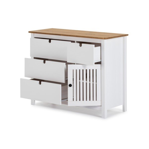 Balta medinė komoda Marckeric Bruna-image-4