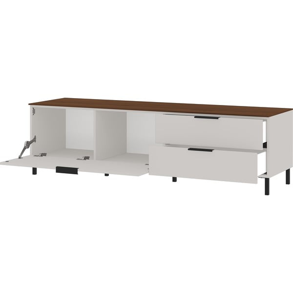 Šviesiai pilkas TV staliukas iš graikinio riešuto 164x47 cm California - Germania-image-2