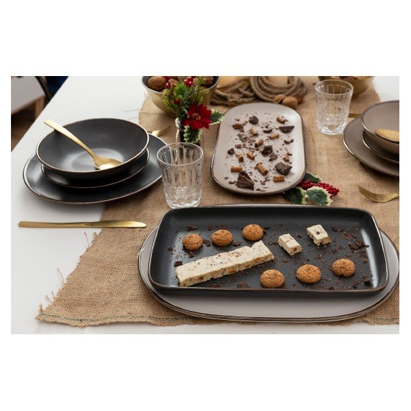 18 dalių pilkos spalvos "Villa d'Este Cala Dorada" indų rinkinys-image-1