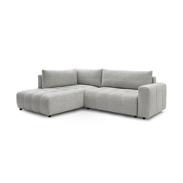 Šviesiai pilkos spalvos sulankstoma/su sandėliavimo vieta kampinė sofa (su kairiuoju kampu/„L“ formos) Arsene – Bobochic Paris-image-3