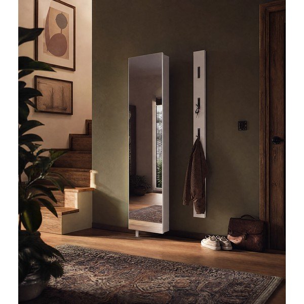 Baltos spalvos koridoriaus spintelė 50x195x18 cm Rotary – Germania-image-1