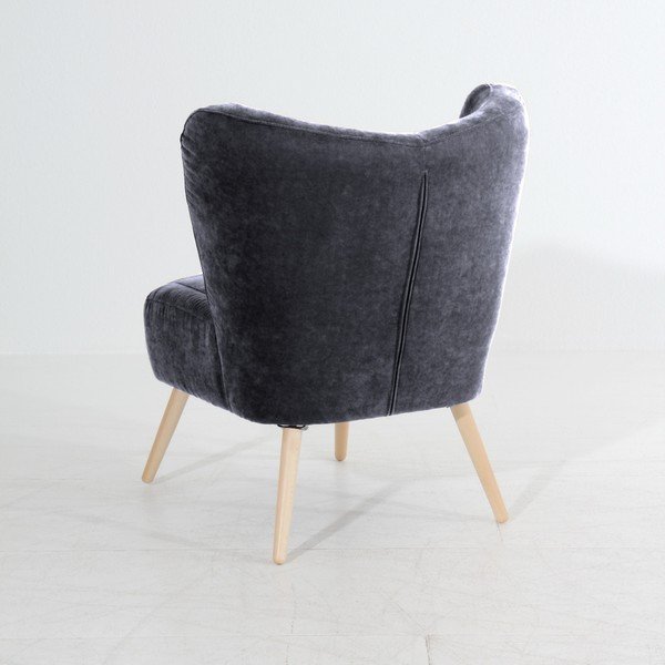 Antracito spalvos fotelis "Max Winzer Sari Velur-image-3