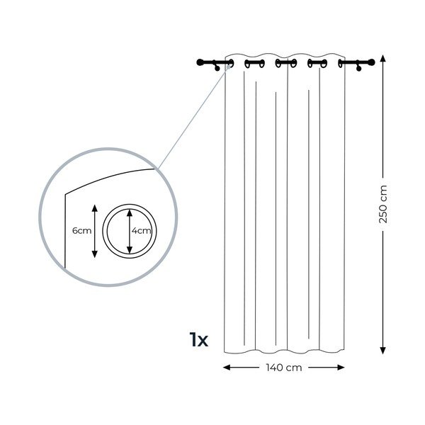 Rožinės spalvos užuolaida AmeliaHome Molisa Eyelets, 140 x 250 cm-image-3