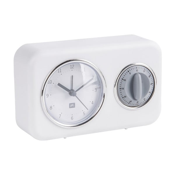 Baltas stalinis laikrodis su virtuvės minutėmis PT LIVING Nostalgija