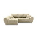 Smėlio spalvos aksominė sofa-lova Windsor & Co Sofos Nuage, kairysis kampas