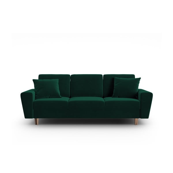 Žalios spalvos iš velveto sulankstoma/su sandėliavimo vieta sofa 235 cm Kyoto – Cosmopolitan Design