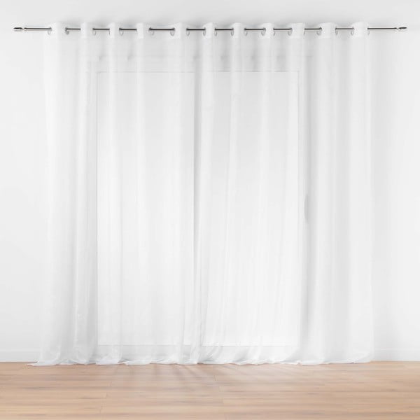 Baltos spalvos iš šydo permatoma užuolaida 400x240 cm Lissea – douceur d'intérieur