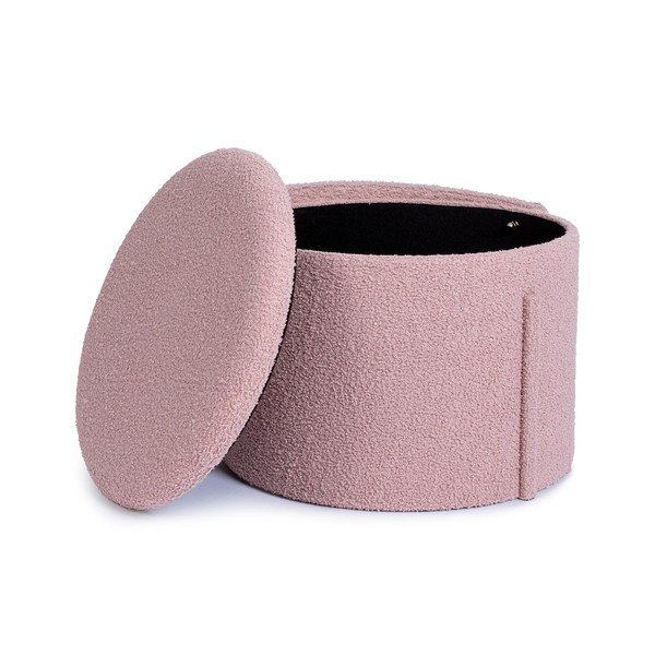 Pilkai rožinės spalvos pufas iš boucle Anthea – Yes Everyday-image-2