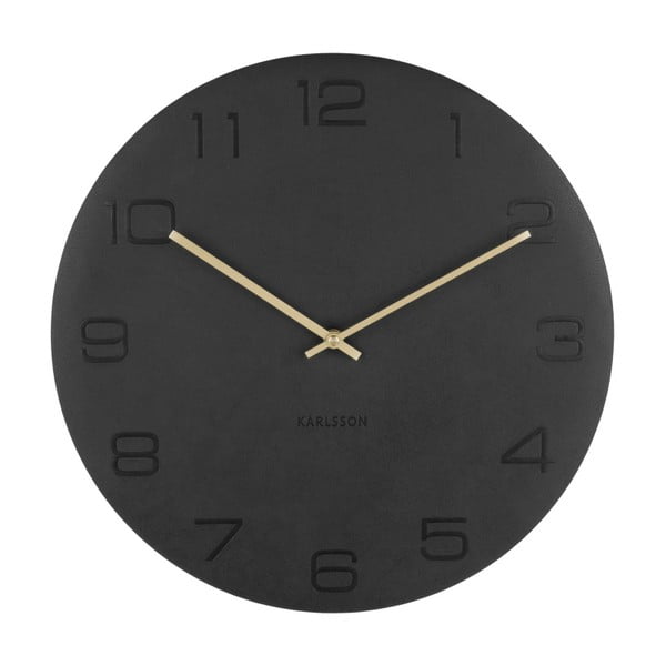 Juodas sieninis laikrodis Karlsson Vigorous, ⌀ 40 cm