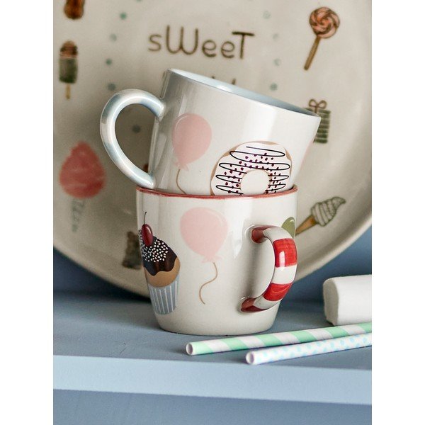 Kreminės spalvos iš akmens masės vaikiški puodeliai 2 vnt. 200 ml Darby – Bloomingville Mini-image-1