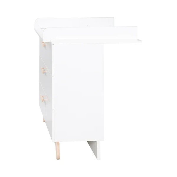 Žema su vystymo stalu vaikiška šoninė spintelė baltos spalvos 117x103 cm Clara – Roba-image-4