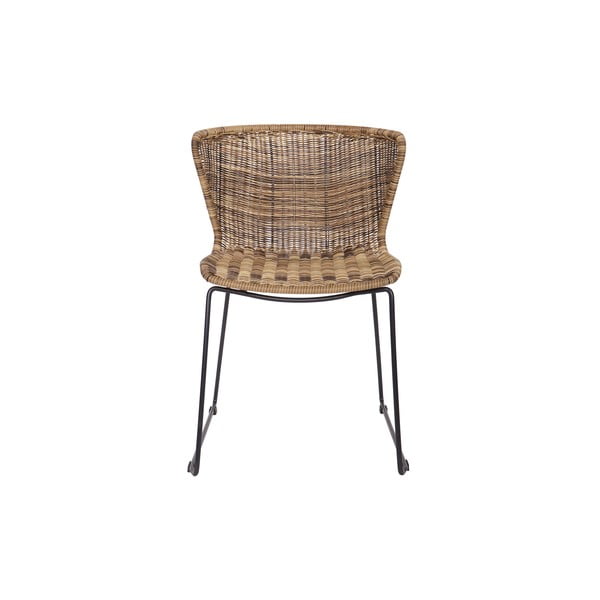 Natūralios spalvos sodo kėdės dirbtinis rotangas 2 vnt. Wings – WOOOD-image-3