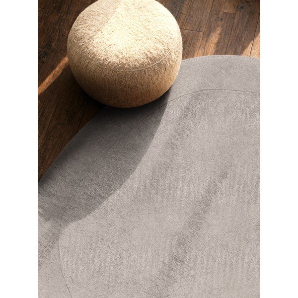 Rankų darbo pilkos spalvos apvalios formos kilimas iš vilnos mišinio ø 160 cm Kari Organic – Villeroy&Boch-image-2