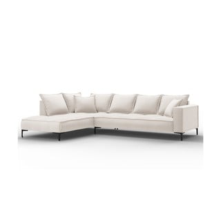 Kreminės baltos spalvos kampinė sofa Interieurs 86 Zelda, kairysis kampas