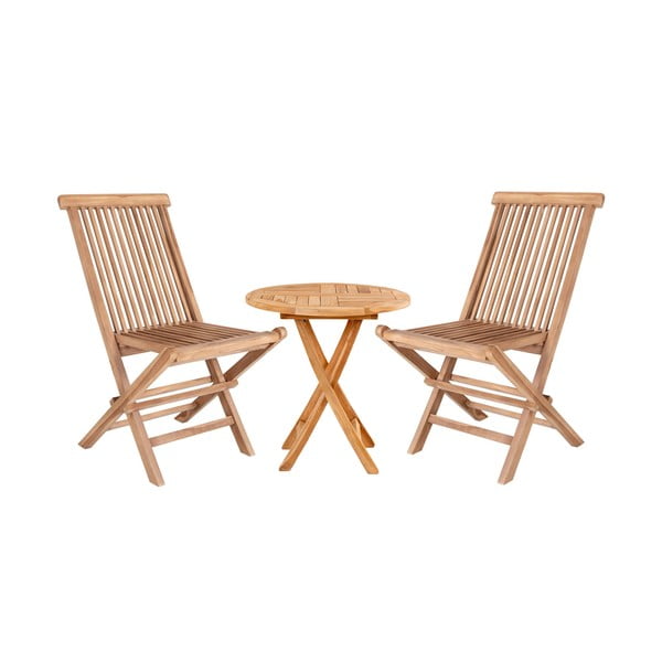 Tikmedžio sodo valgomojo komplektas 2 asmenims su kėdėmis Toledo ir stalu Ovideo, ⌀ 70 cm