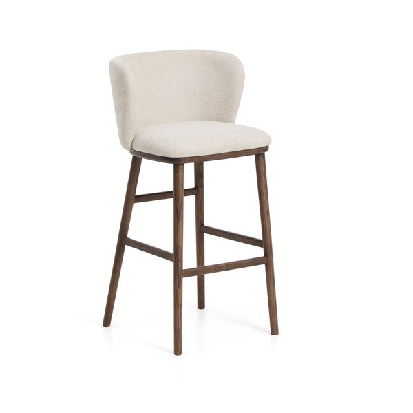 Smėlio spalvos iš audinio baro taburetė (sėdynės aukštis 75 cm) Ciselia – Kave Home