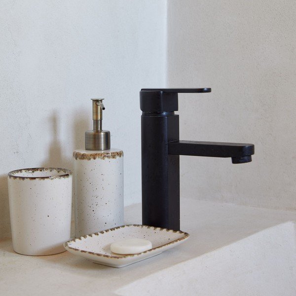 Kreminės spalvos iš molio muilo dozatorius Toscana Bath – Casafina-image-1