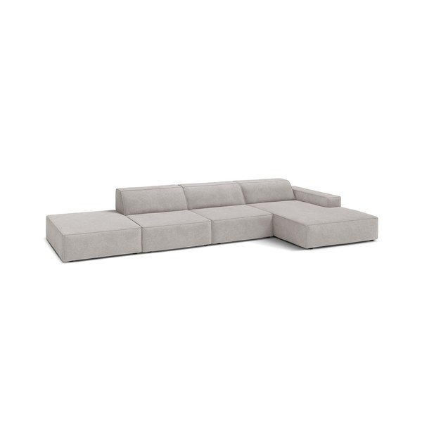 Šviesiai pilkos spalvos modulinė kampinė sofa (su dešiniuoju kampu/su gultu) Jodie – Micadoni -image-1