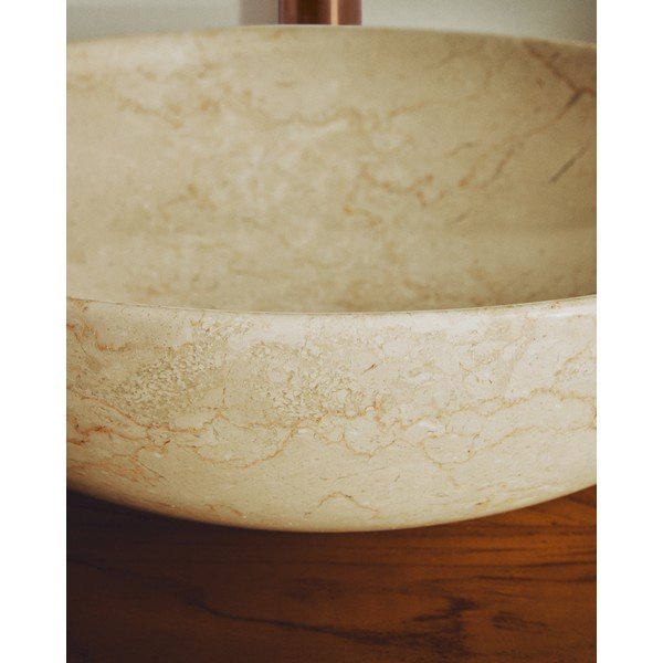 Smėlio spalvos iš akmens apvalios formos praustuvas ø 40 cm Darnen – Kave Home-image-2