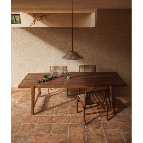 Sodo valgomojo stalas su akacijos stalviršiu 100x200 cm Itani – Kave Home-image-1
