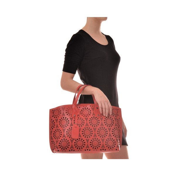 Raudona odinė rankinė Mangotti Krepšiai Lulia-image-3