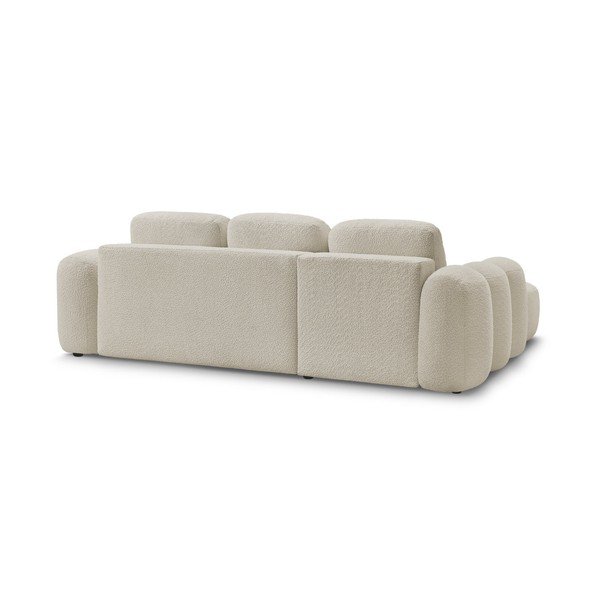 Smėlio spalvos sulankstoma/su sandėliavimo vieta kampinė sofa iš boucle (su kairiuoju kampu/su gultu) Montaigne – Bobochic Paris-image-4