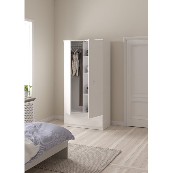 Balta drabužių spinta 99x201 cm Naia - Tvilum-image-2