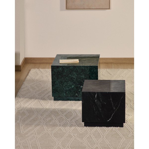 Iš marmuro šoninis stalas 50x50 cm Sorein – Kave Home-image-1
