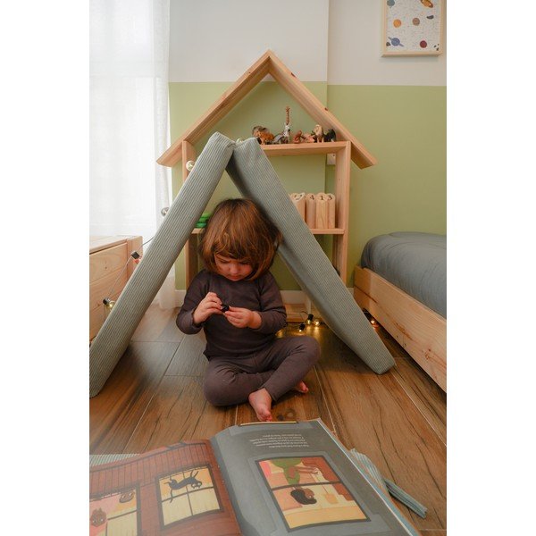 Šviesiai mėlynas velvetinis kūdikių pufas Montessori - Little Nice Things-image-3