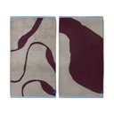 Bordo spalvos/pilkai smėlinės spalvos iš frote audinio iš organiškos medvilnės rankšluosčiai 2 vnt. 50x90 cm Nova Arte  – Mette Ditmer Denmark