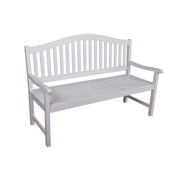 Medžio masyvo sodo suoliukas baltos spalvos Singapore – Garden Pleasure