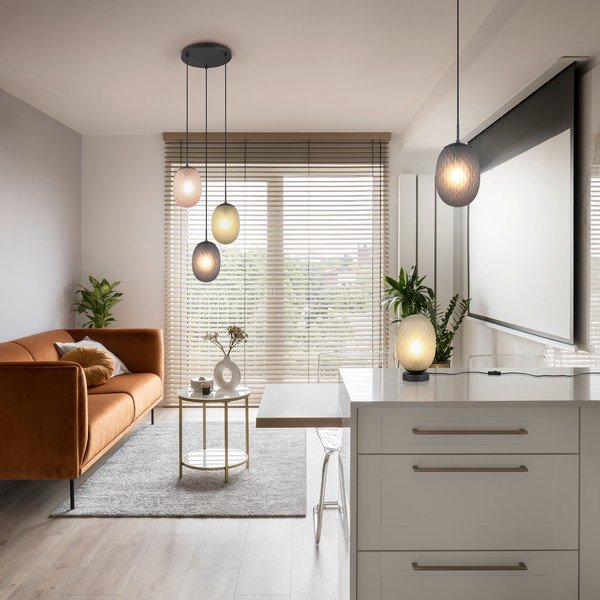 Žalios spalvos stalinis šviestuvas (aukštis 28,5 cm) su stiklo gaubtu Facette – Trio-image-2