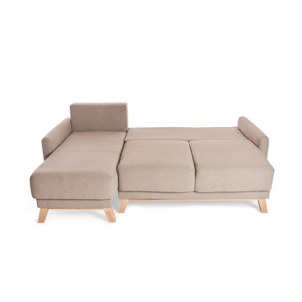 Smėlio spalvos modulinė kampinė sofa-lova Bonami Selection Pop-image-3