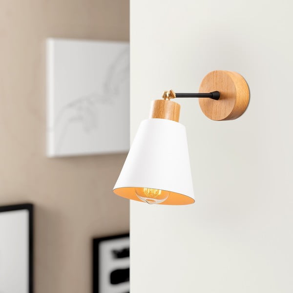 Sieninė lempa baltos spalvos/natūralios spalvos Manavgat – Opviq lights-image-1