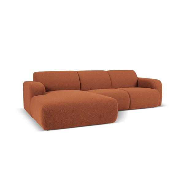 Kampinė sofa rudos spalvos iš boucle (su kairiuoju kampu) Molino – Micadoni Home-image-2