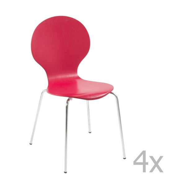 4 raudonų "Actona Marcus" valgomojo kėdžių rinkinys