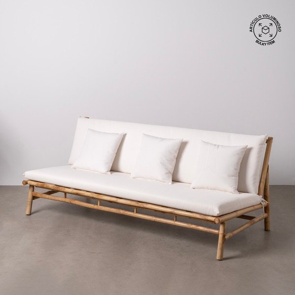 Baltos spalvos sofa 200 cm Bamboo – Ixia-image-1