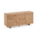 Žema šoninė spintelė natūralios spalvos iš ąžuolo 150x71 cm Rasha – Kave Home