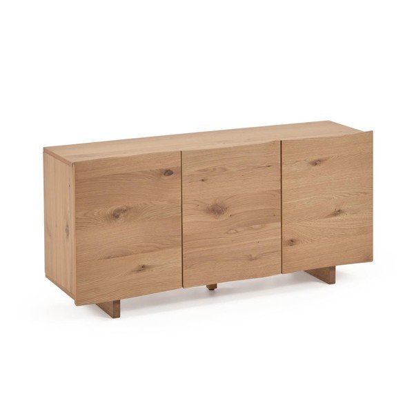Žema šoninė spintelė natūralios spalvos iš ąžuolo 150x71 cm Rasha – Kave Home